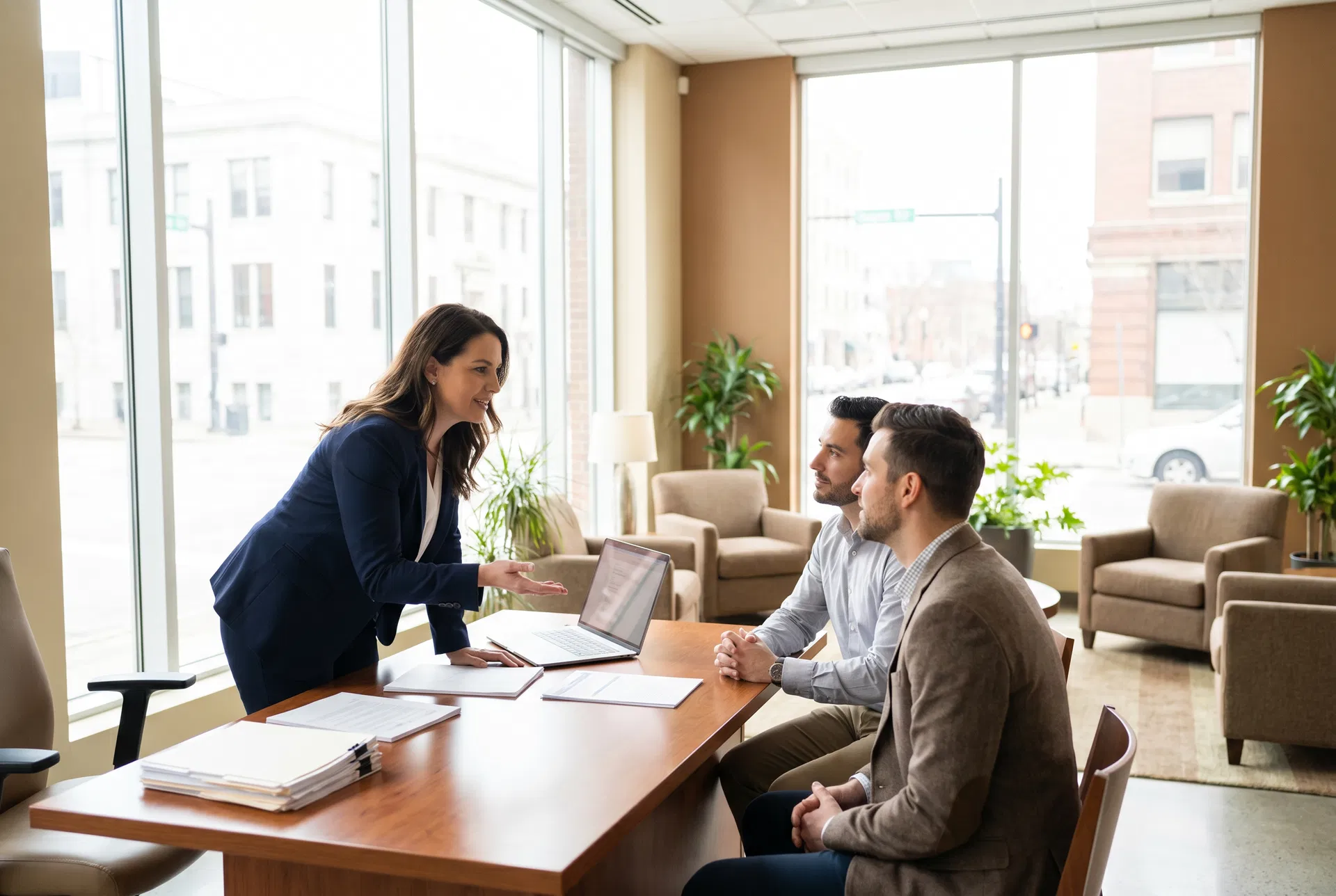 Mortgage consultation meeting with clients