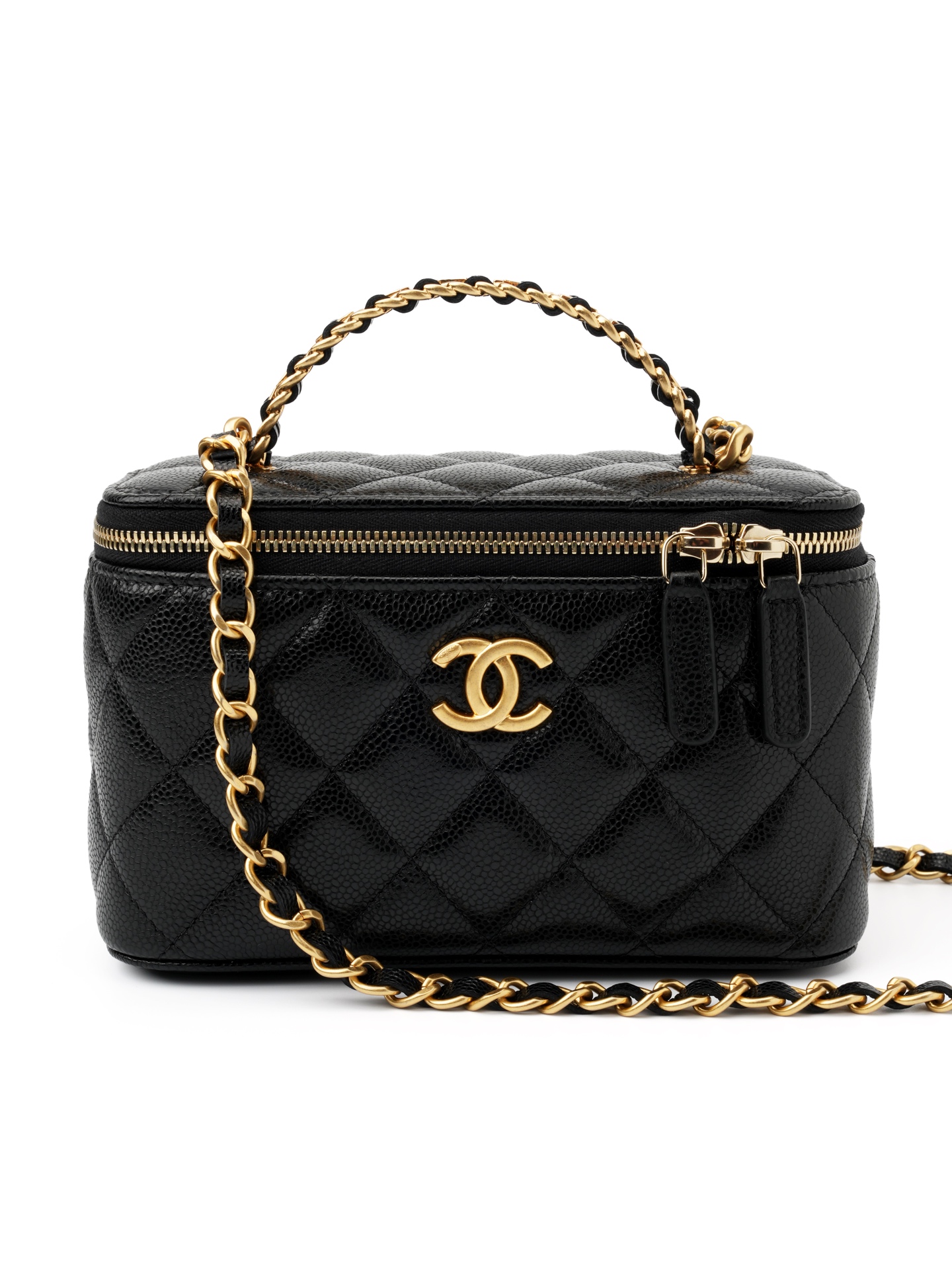 23S Letter Handle Long Box Bag & Black