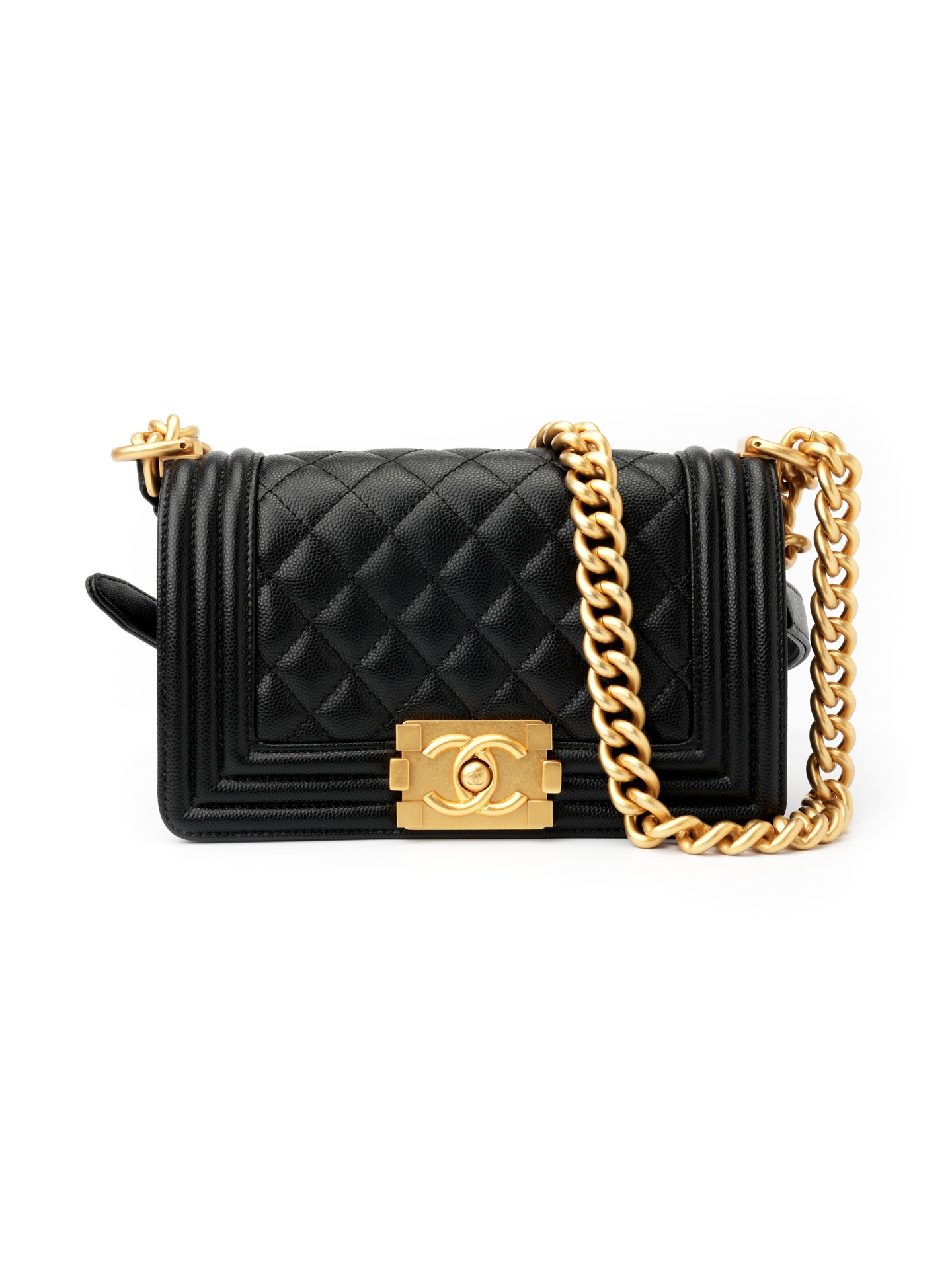 𝐋𝐞𝐛𝐨𝐲 Black Gold Lychee Leather Small Size
