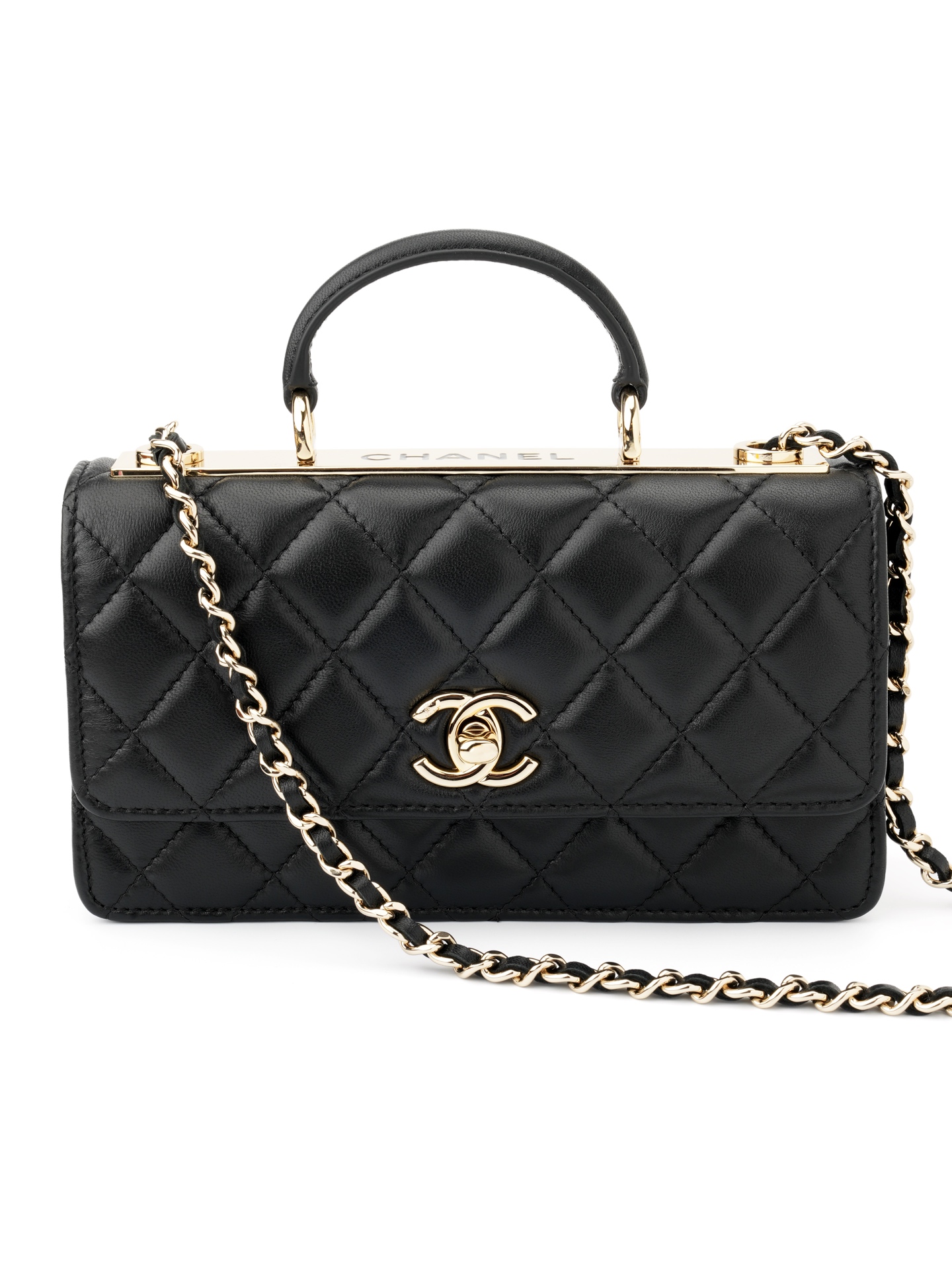 Trendy CC Handle WOC Accordion Bag & Black