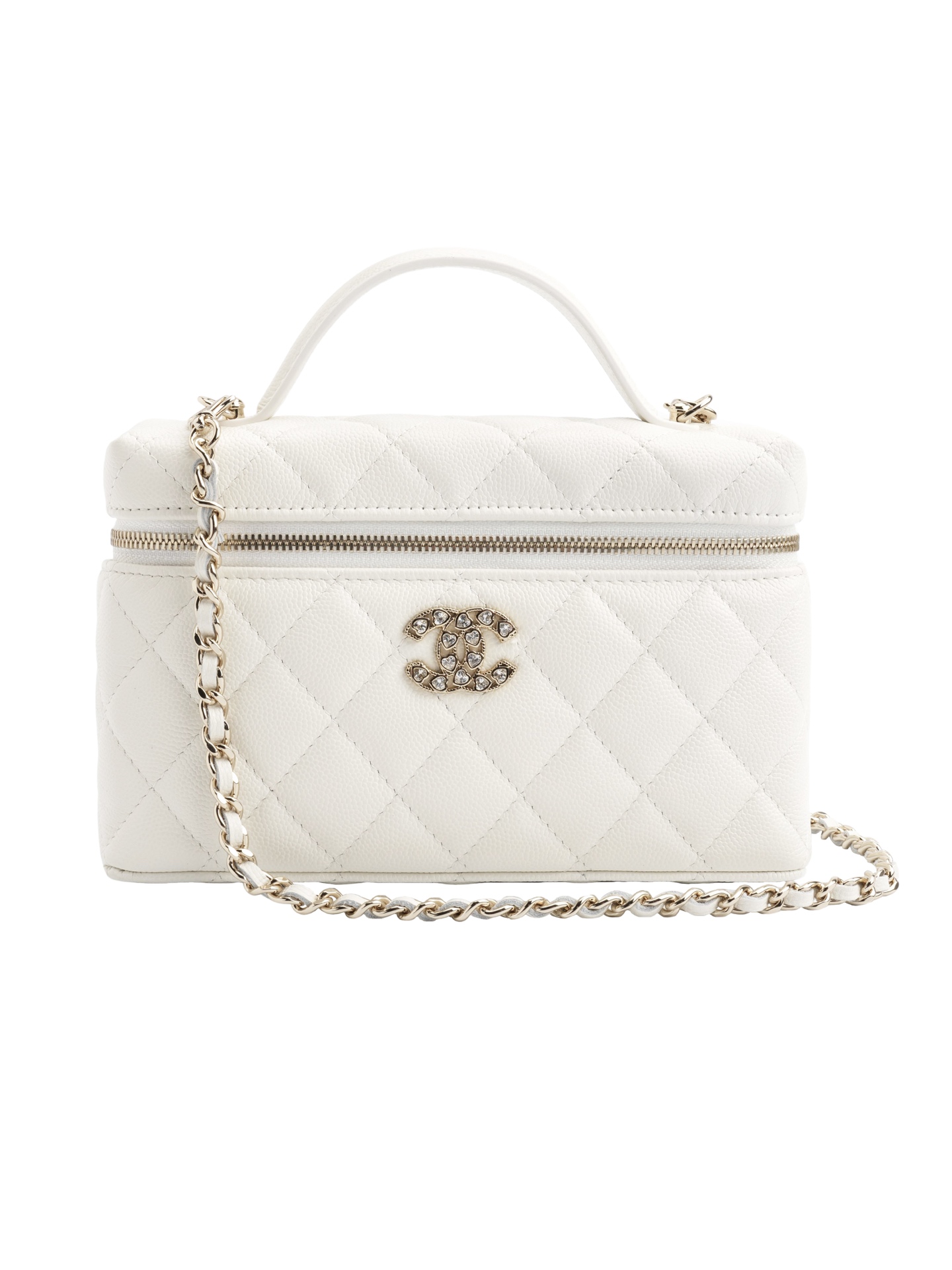 25P Love Heart White Diamond Lunch Box Bag & White