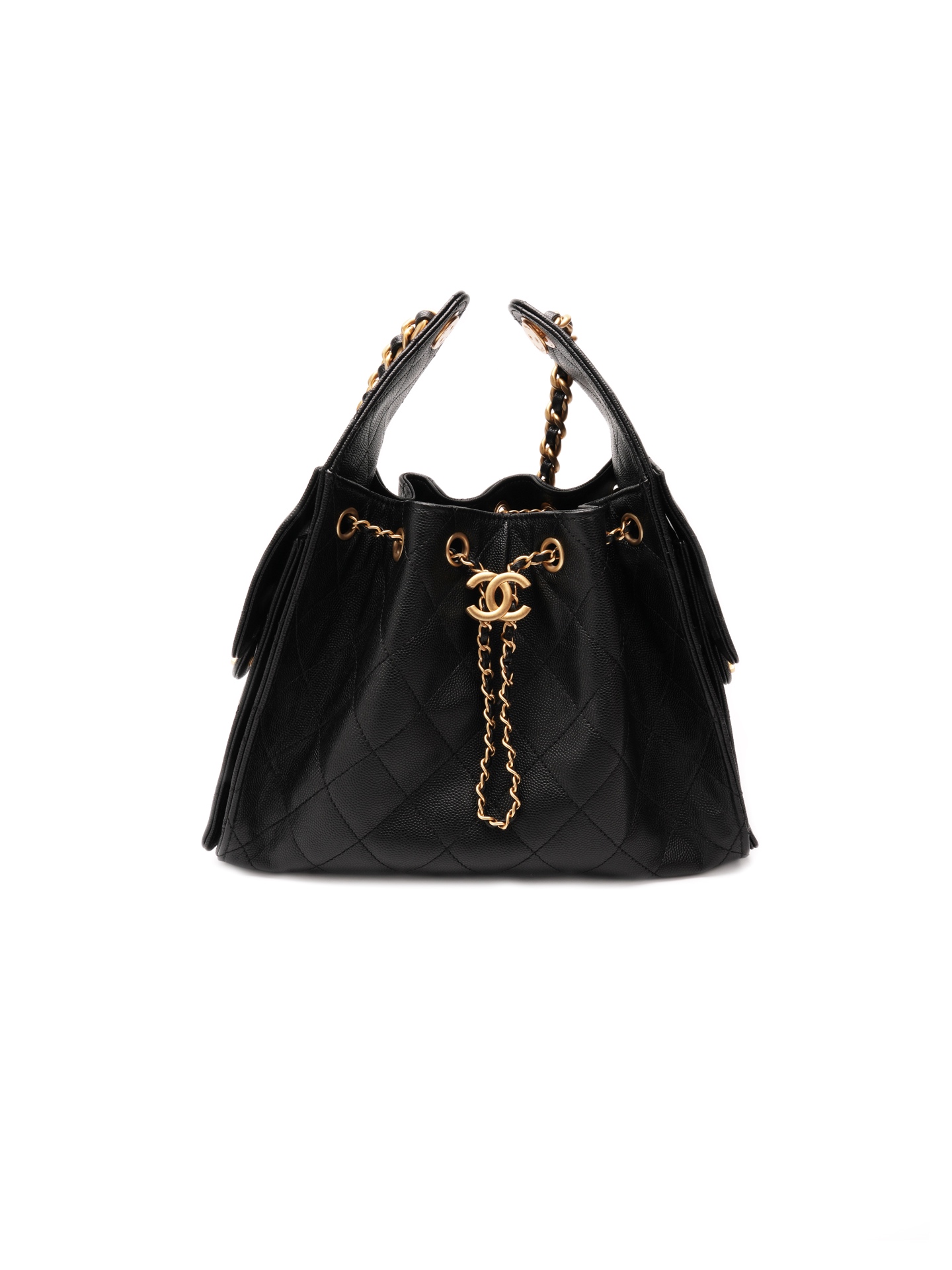 25C Hobo Lychee Skin Black Gold & Small Size