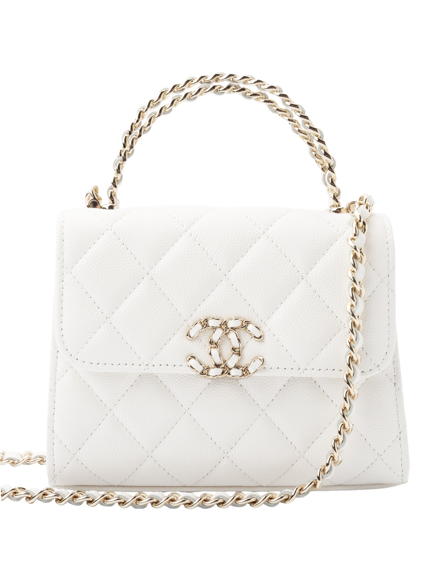 25S Kelly white chain mini clutch