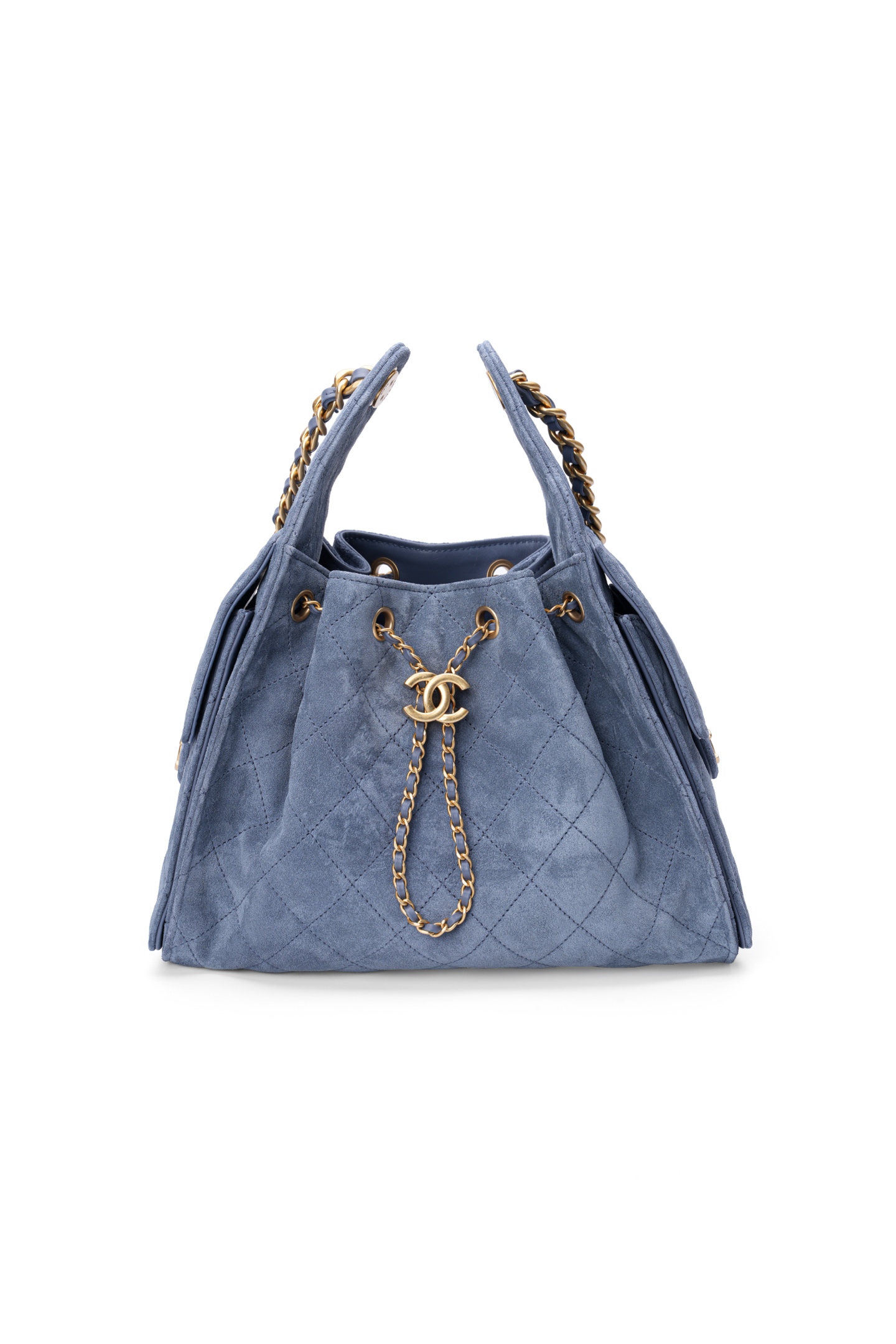 AS5293-Small haze blue suede antique gold