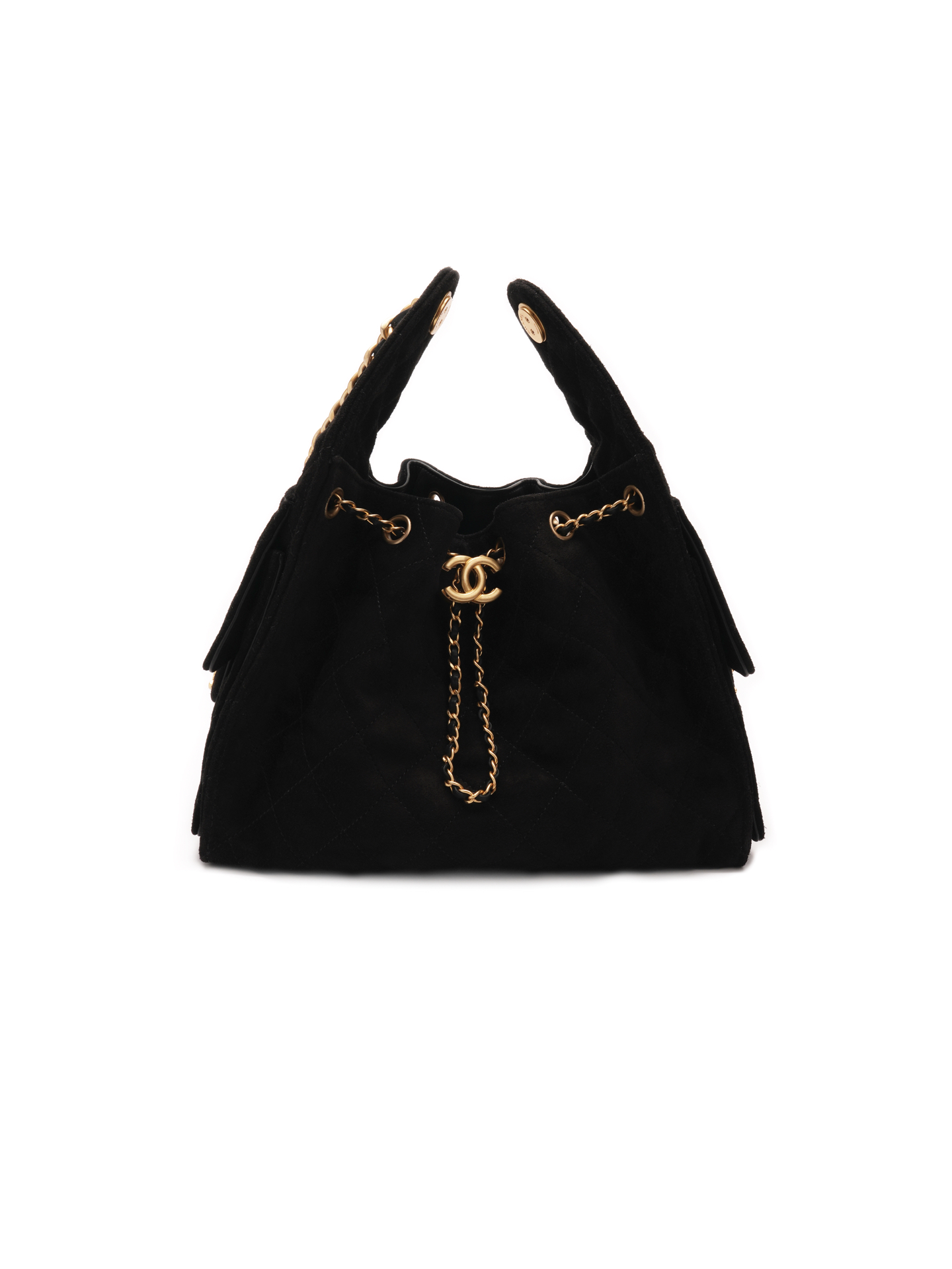 25C Suede Black Gold Hobo & Small Size