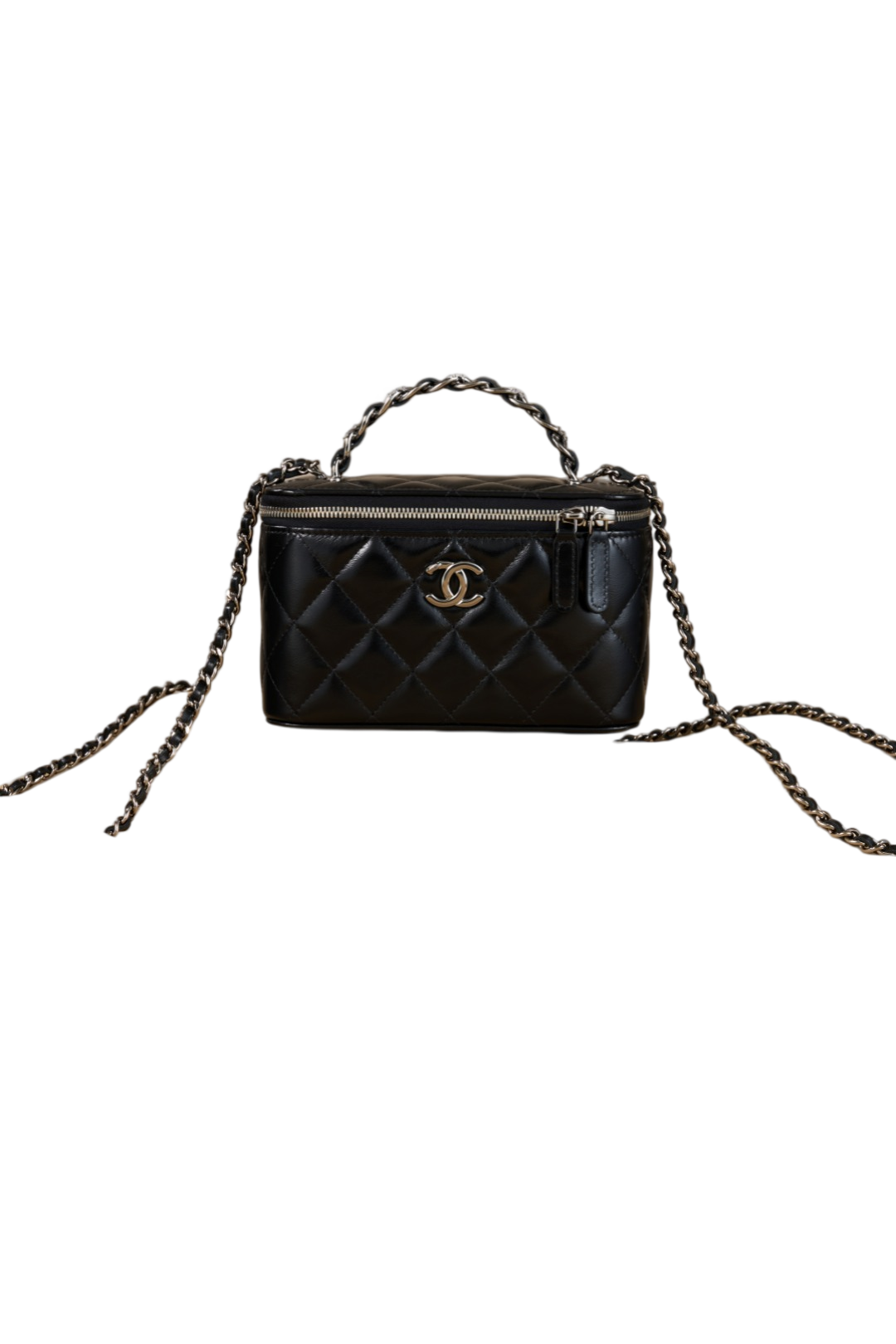 23K Rhinestone Handle & Long Box Bag