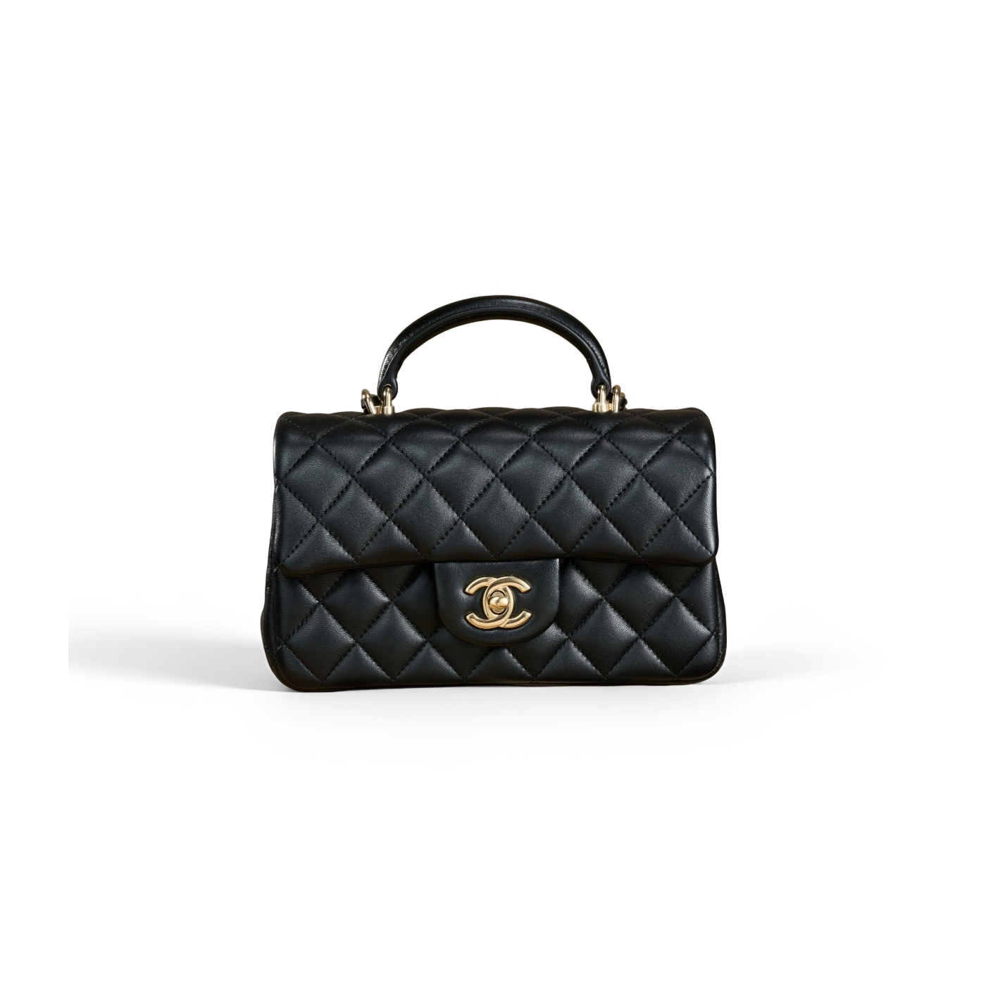CHANEL 24A CF mini Handle Black Gold