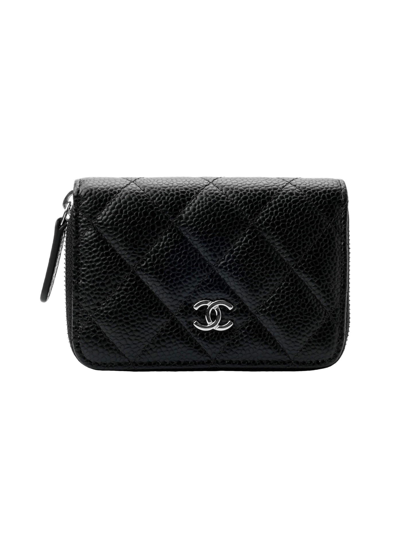 Classic Zipper Coin Purse & Black Silver