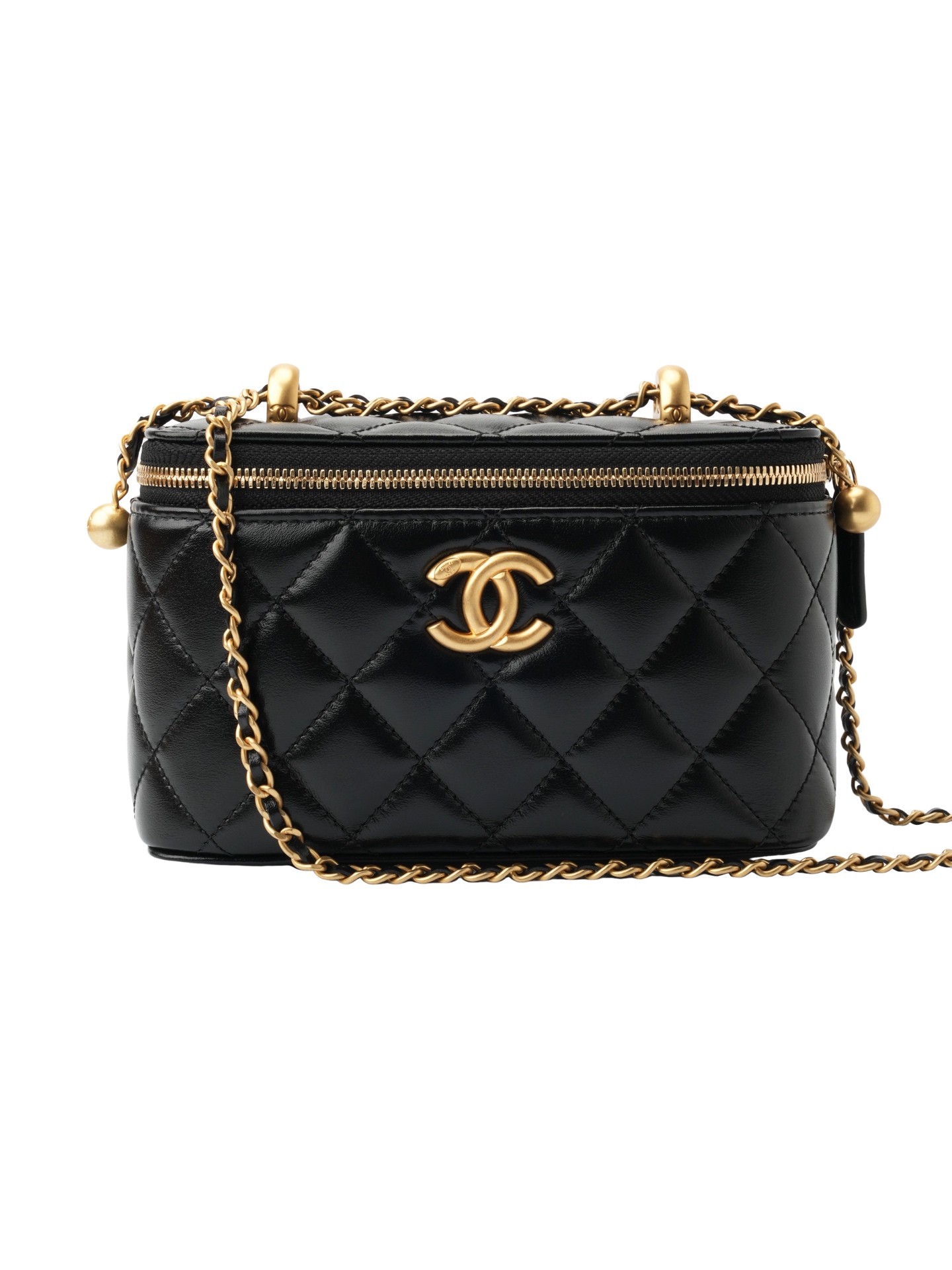 24C Double Gold Bead Cowhide Box Bag