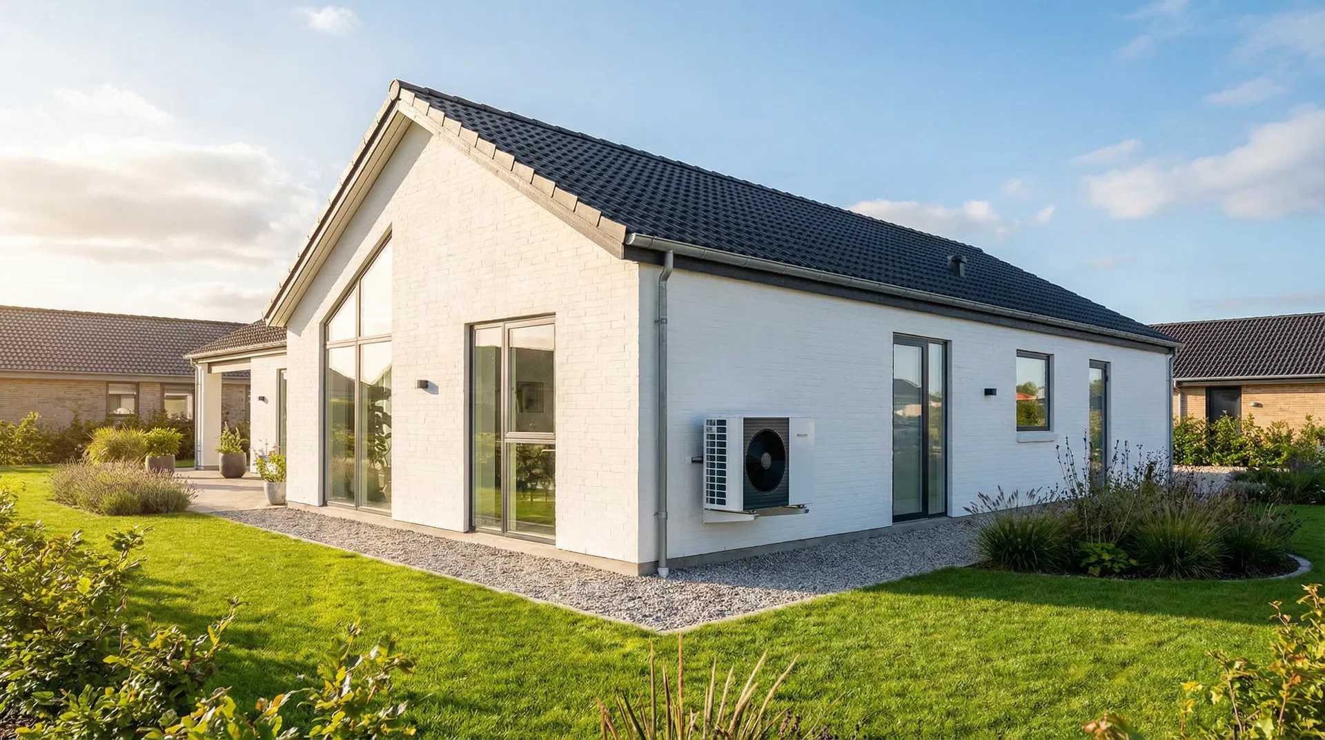 Dansk hus med varmepumpe