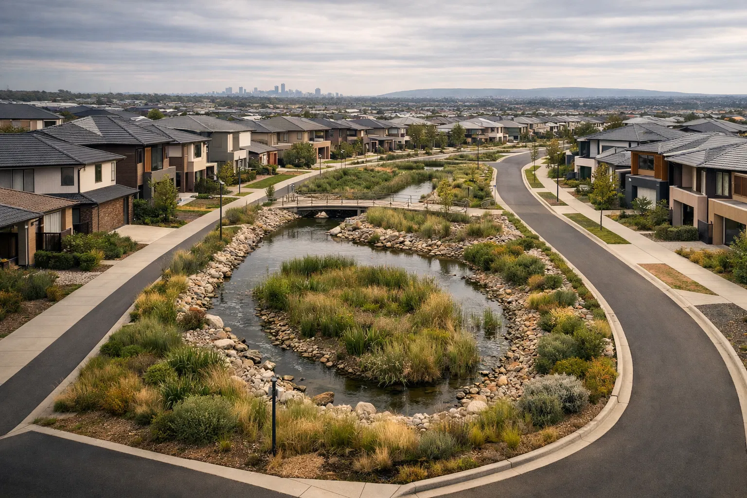 Melbourne stormwater drainage subdivision