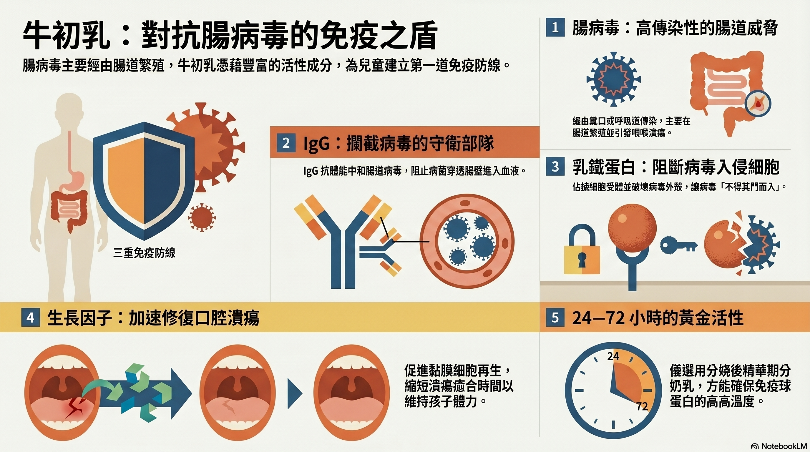 牛初乳：腸病毒防護機制與應用