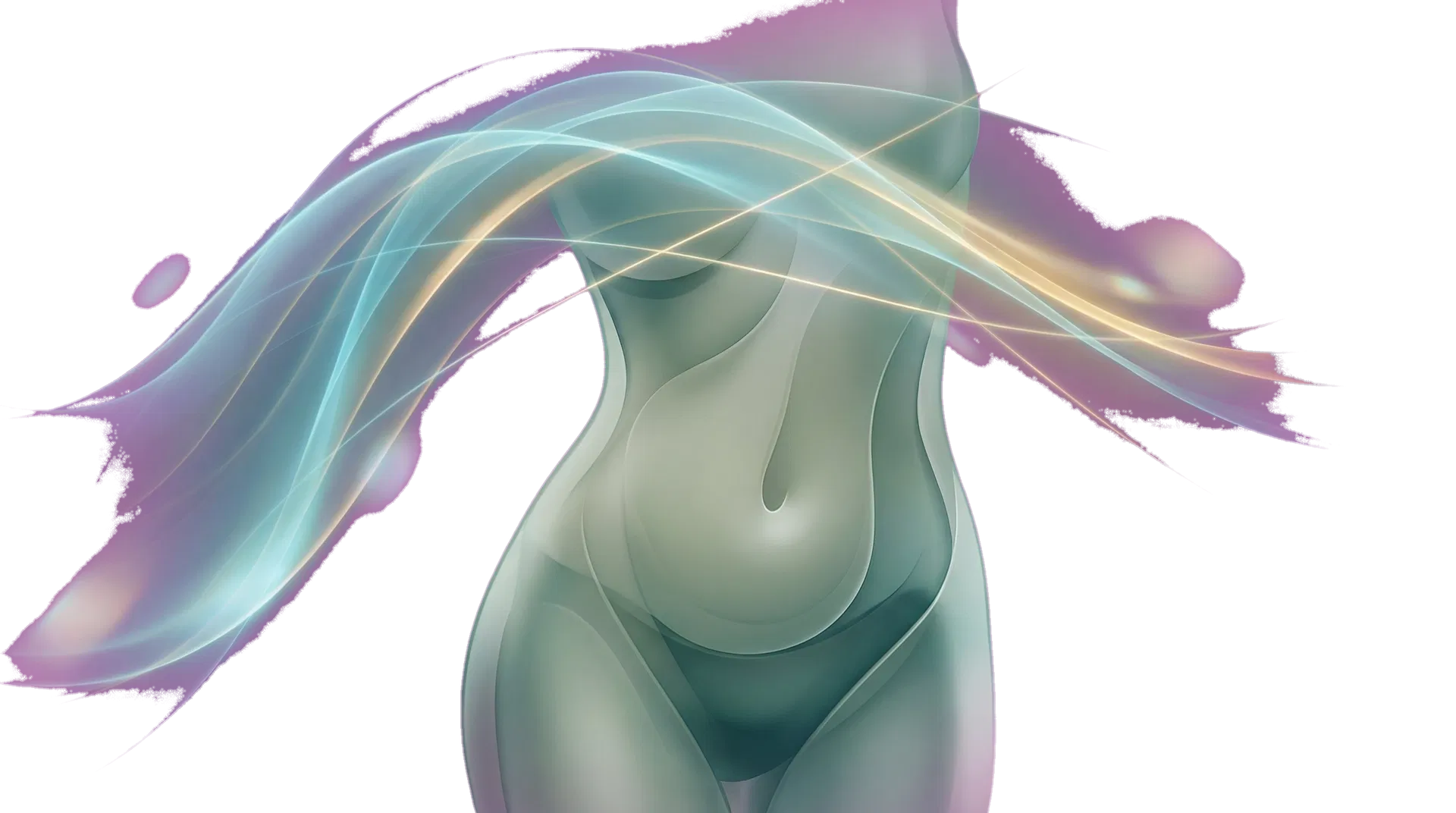 Abstrakt visualisering av kontaktløs teknologi og kroppskontur