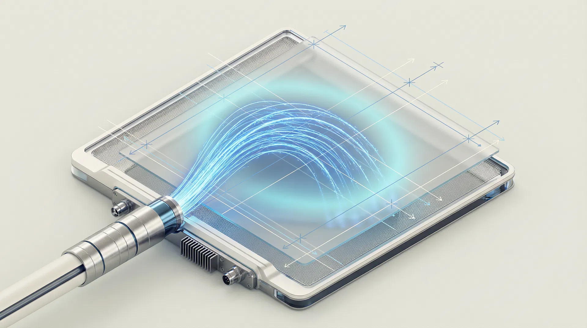 Abstrakt visualisering av kontrollert optisk energilevering