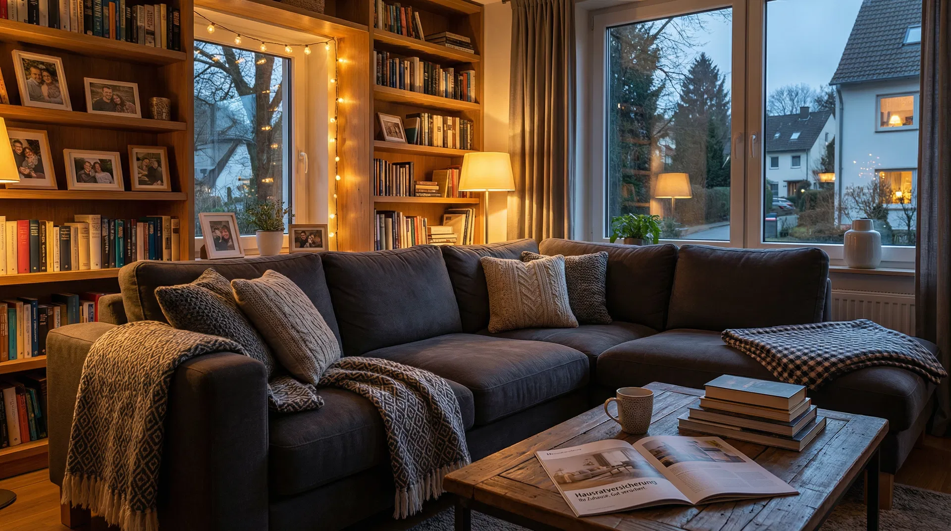 Gemütliches Wohnzimmer – Hausratversicherung schützt Ihr Zuhause