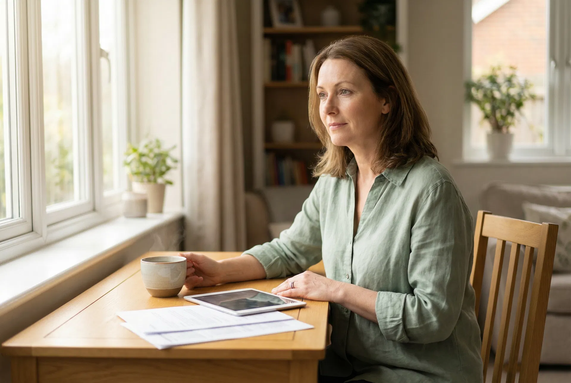 Woman managing estate documents with Kinvoy