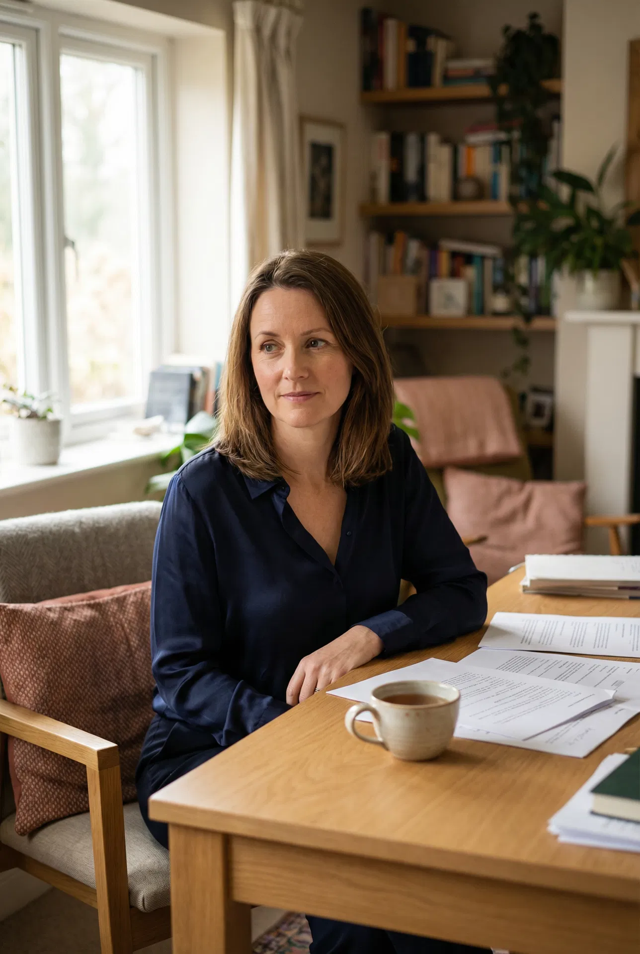 Woman managing estate documents with Kinvoy