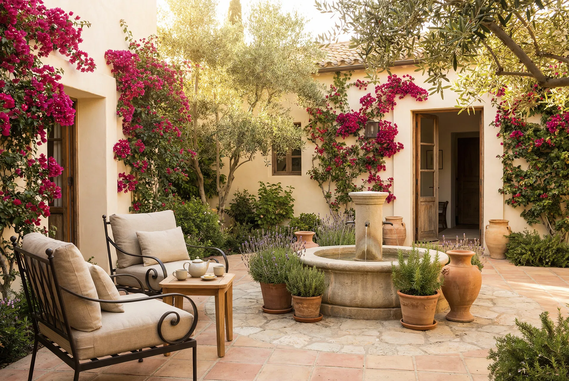 Serene Mediterranean courtyard
