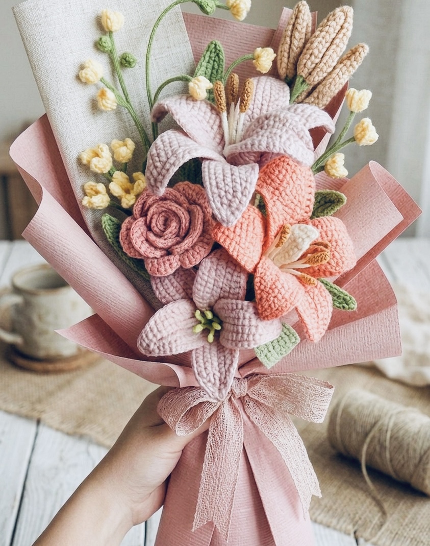 Crocheted Lily Bouquet