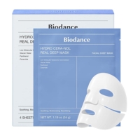 BIODANCE Hydro Cera-nol Real Deep Mask, Water-Infused, Overnight Hydrogel Mask, Soothing, Moisturizing, Nourishing, 1.19oz(34g) x 4ea