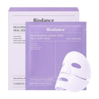 BIODANCE Rejuvenating Caviar PDRN Real Deep Mask, Overnight Hydrogel Face Mask, Skin Firming, Radiance, Enhancing Skin Recovery, Korean Skin Care | 1.19oz(34g) x 4ea