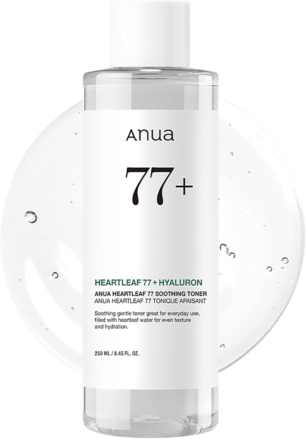 Anua Heartleaf 77 Soothing Toner, Moisturizing & Calming Facial Toner for Glass Skin, Hyaluronic Acid, Lightweight Hydration for Sensitive Skin, Redness Relief, Korean Skincare, 8.45 fl.oz