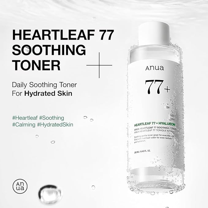 Anua Heartleaf 77 Soothing Toner, Moisturizing & Calming Facial Toner for Glass Skin, Hyaluronic Acid, Lightweight Hydration for Sensitive Skin, Redness Relief, Korean Skincare, 8.45 fl.oz 2