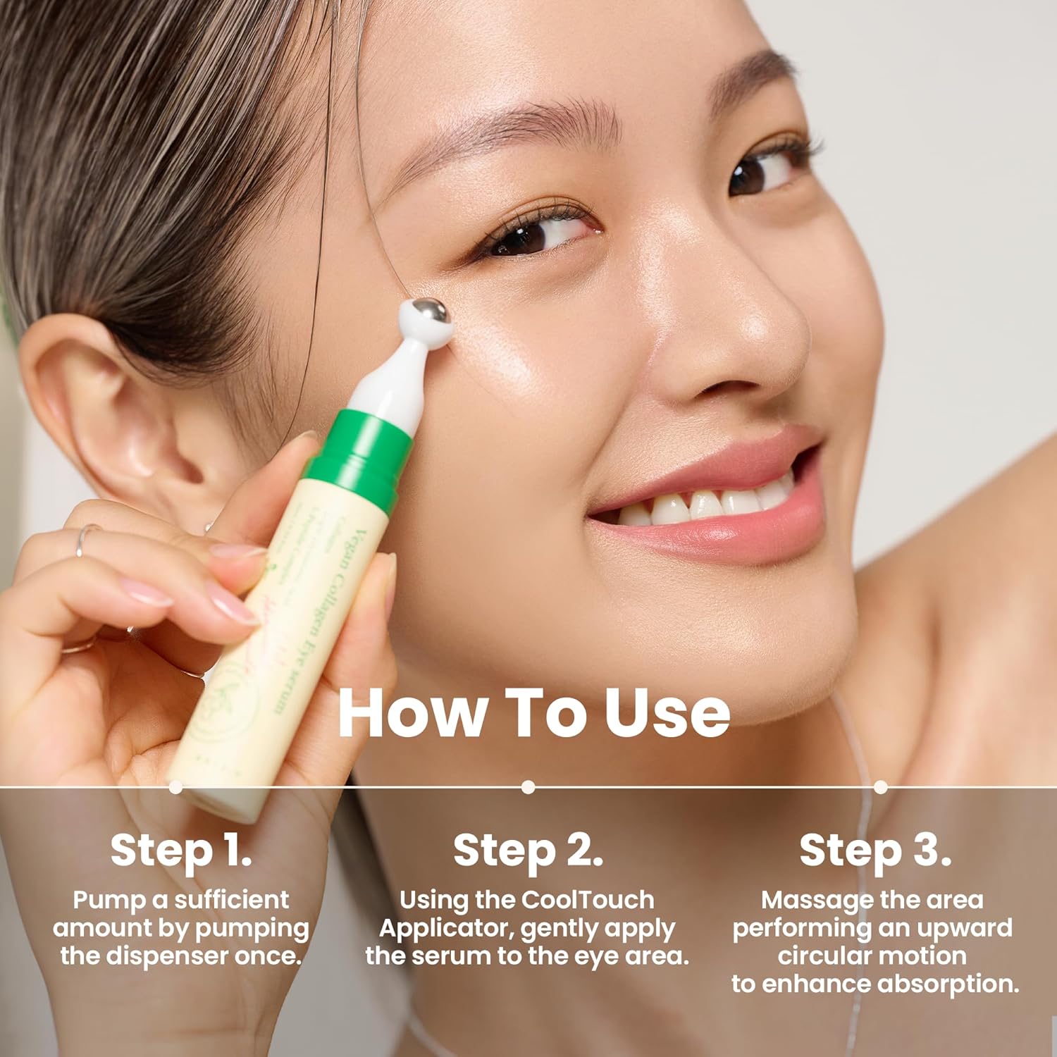 AXIS-Y Vegan Collagen Eye Serum 10ml - K Beauty Triple Hyaluronic Acid & Peptide Collagen Serum for Skin Elasticity, Reduce Fine Lines & Dark Circles - Vegan Korean Skin Care Eye Cream - 0.33 fl. oz. 2