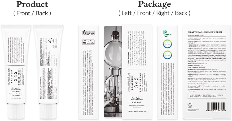 Dr.Althea 345 Relief Cream, Daily Face Moisturizer, Blemish Relief Care, Soothing Recovery & Moisture, Korean Vegan Skin Care for All Skin Types, 50ml (Pack of 1) 2