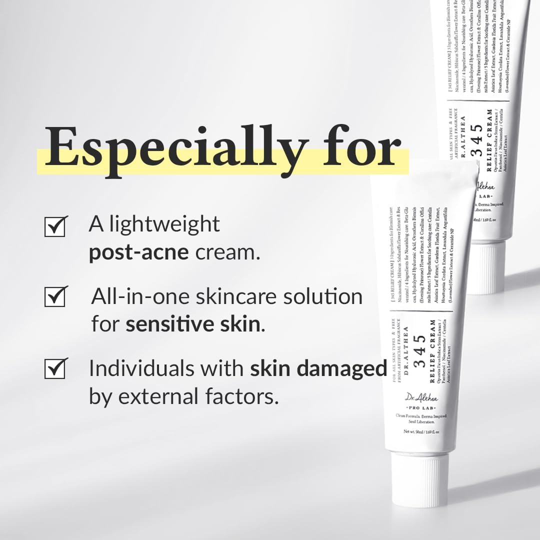 Dr.Althea 345 Relief Cream, Daily Face Moisturizer, Blemish Relief Care, Soothing Recovery & Moisture, Korean Vegan Skin Care for All Skin Types, 50ml (Pack of 1) 3