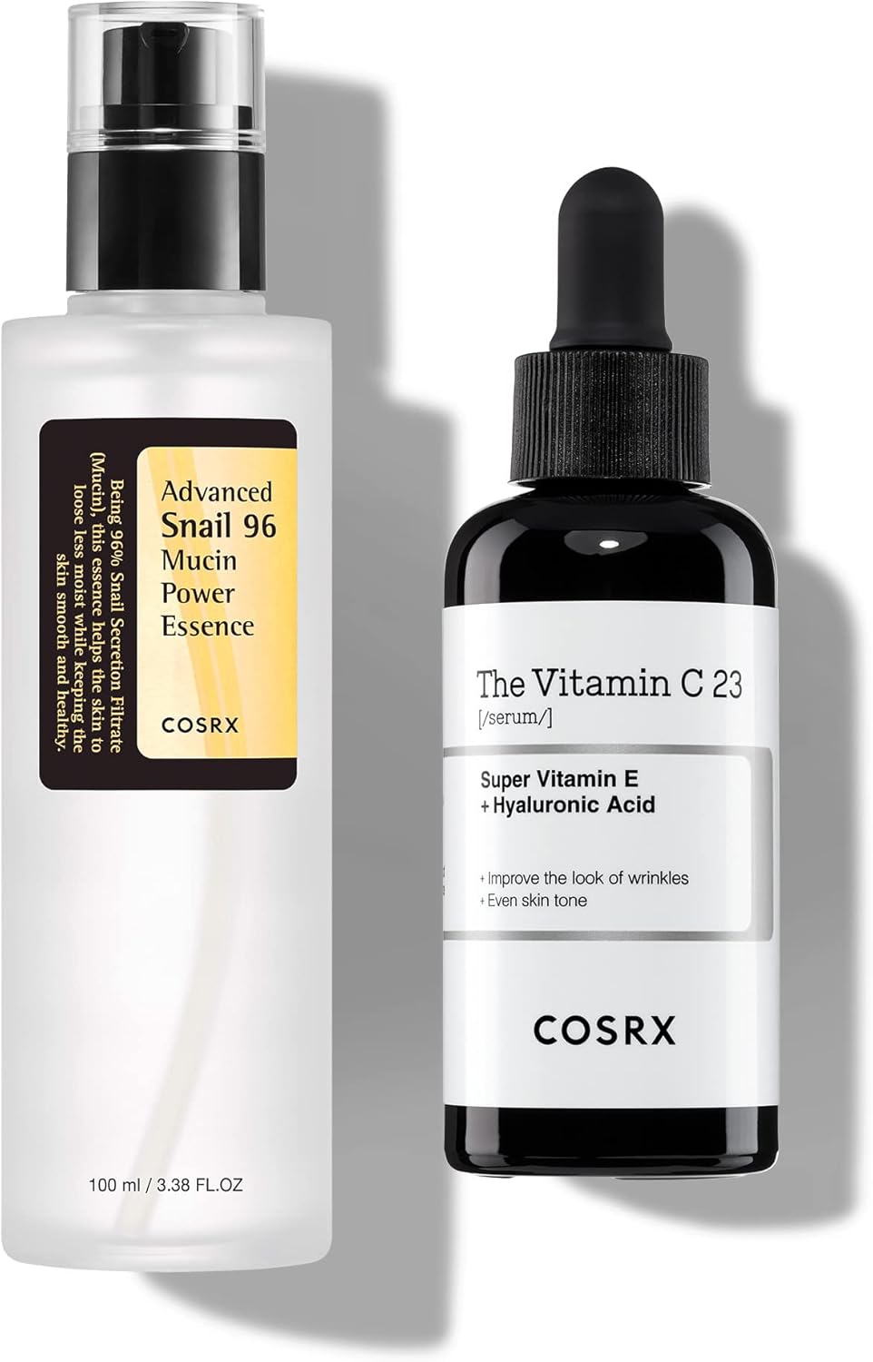 COSRX Post Acne Mark Recovery - Snail Mucin 96% Essence + Vitamin C 23% Serum, Intensive Hydrating for Fine lines, Hyperpigmentation, After Blemish Care