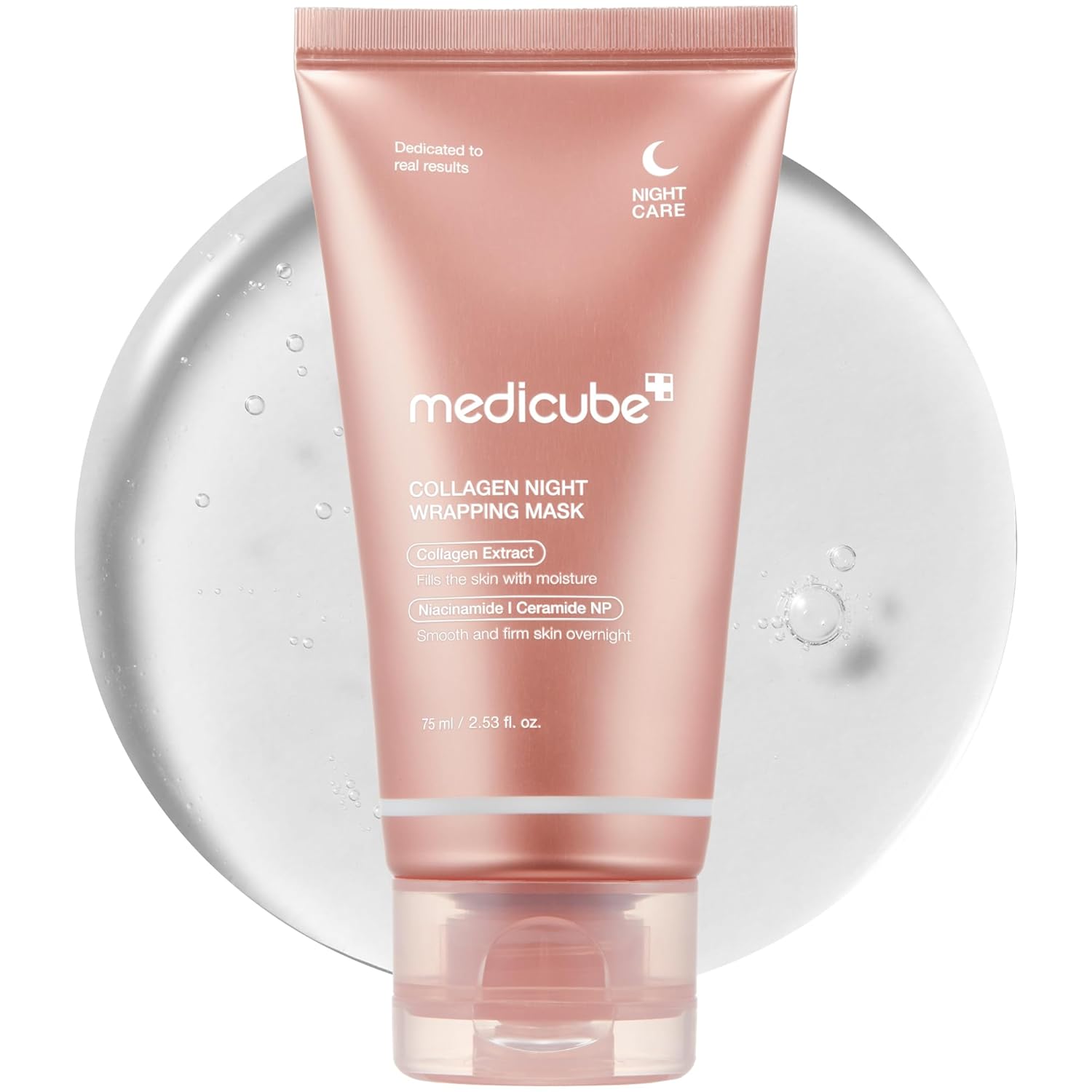 Medicube Collagen Night Wrapping Mask | Overnight Peel-Off Mask for Elasticity & Hydration | Hydrolyzed Collagen Glow Mask | Korean Skincare, 75ml