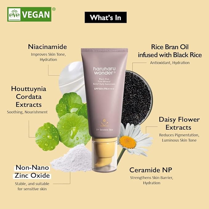 Haruharu Wonder Black Rice Pure Mineral Relief Daily Sunscreen 50ml 4