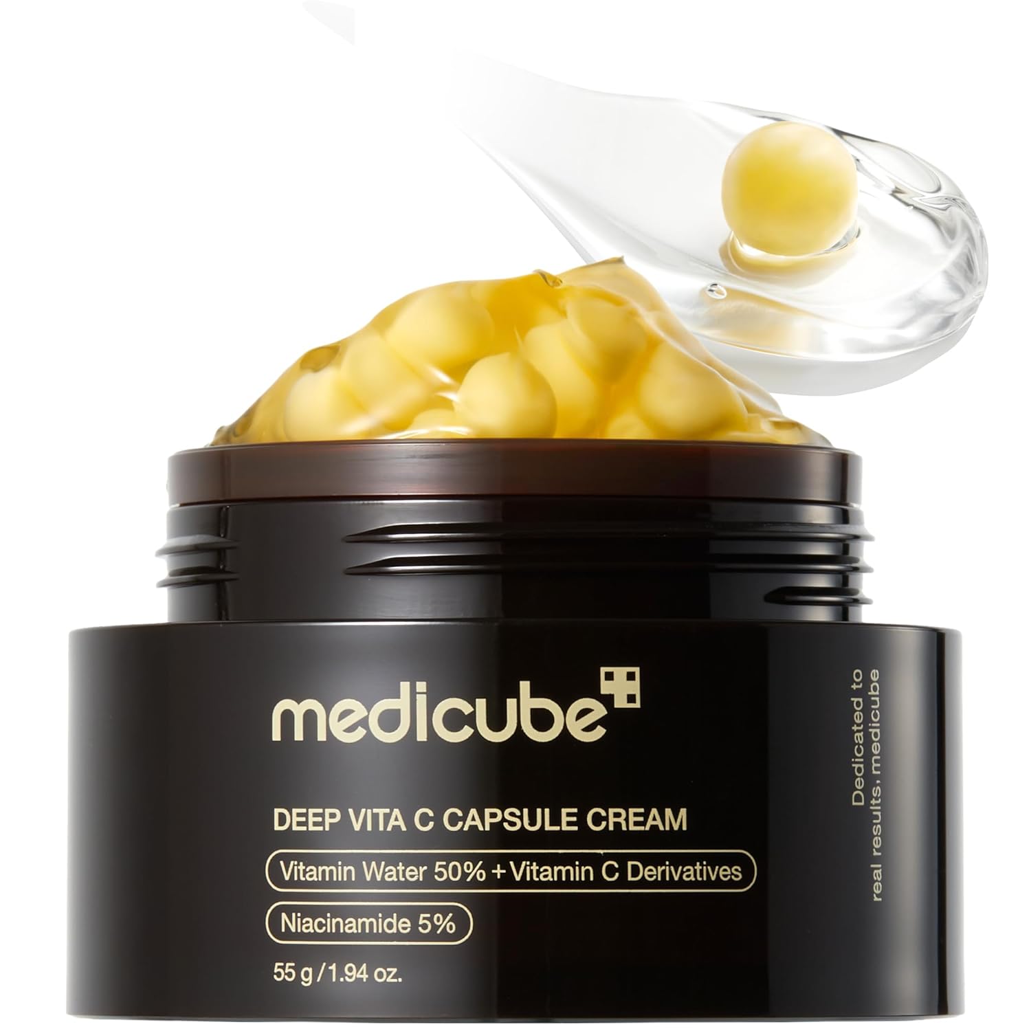 Medicube Deep Vita C Capsule Cream | Liposome Vitamin C Golden Capsule Moisturizer for Radiance & Firm-Looking Skin | Hydrating Glow Gel Texture | Korean Skincare, 55g