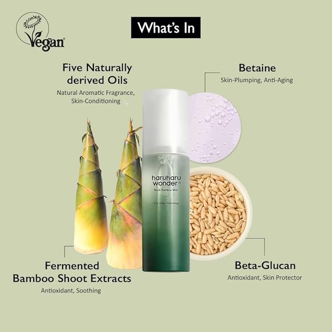 Haruharu Wonder Black Bamboo Mist - Hydrating and Firming Skin 80ml 3