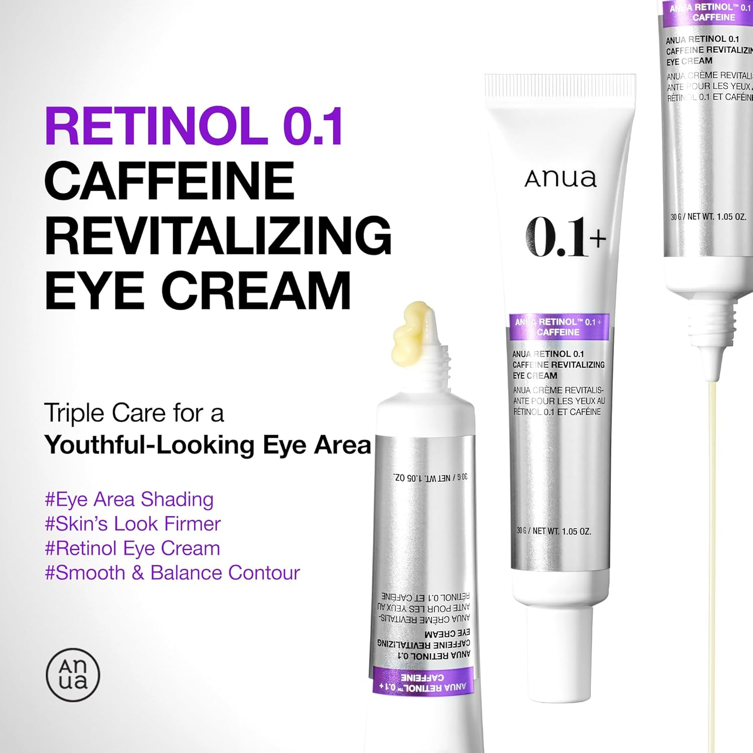 Anua Retinol 0.1 Caffeine Revitalizing Eye Cream, 4