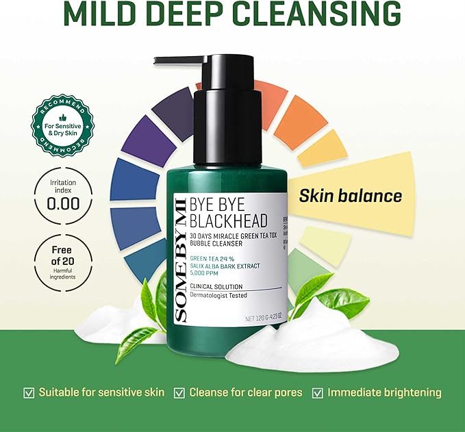 Some By Mi Bye Bye Blackhead 30 Days Miracle Green Tea Tox Bubble Cleanser 2