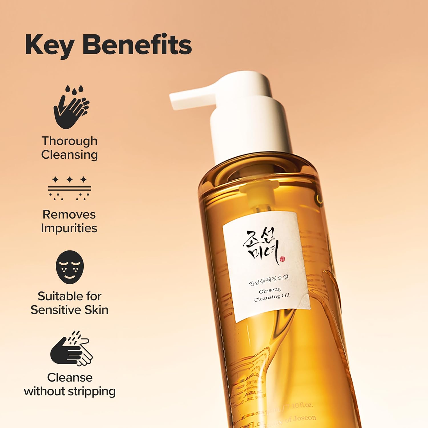 Beauty of Joseon Ginseng Cleansing Oil Waterproof Makeup Remover for Sensitive, Acne-Prone Facial Skin. Korean Skin Care for Men and Women, 210ml 2