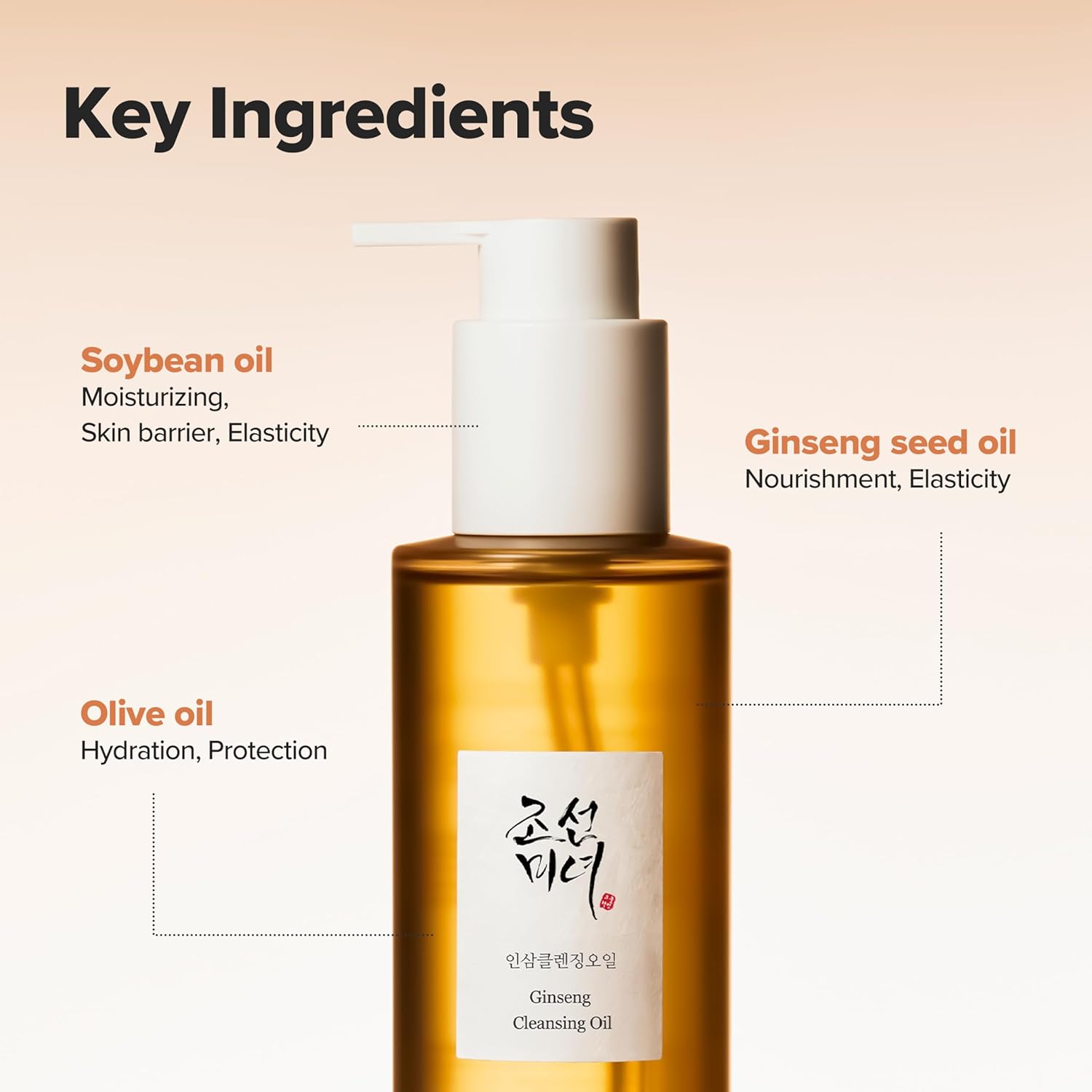 Beauty of Joseon Ginseng Cleansing Oil Waterproof Makeup Remover for Sensitive, Acne-Prone Facial Skin. Korean Skin Care for Men and Women, 210ml 4