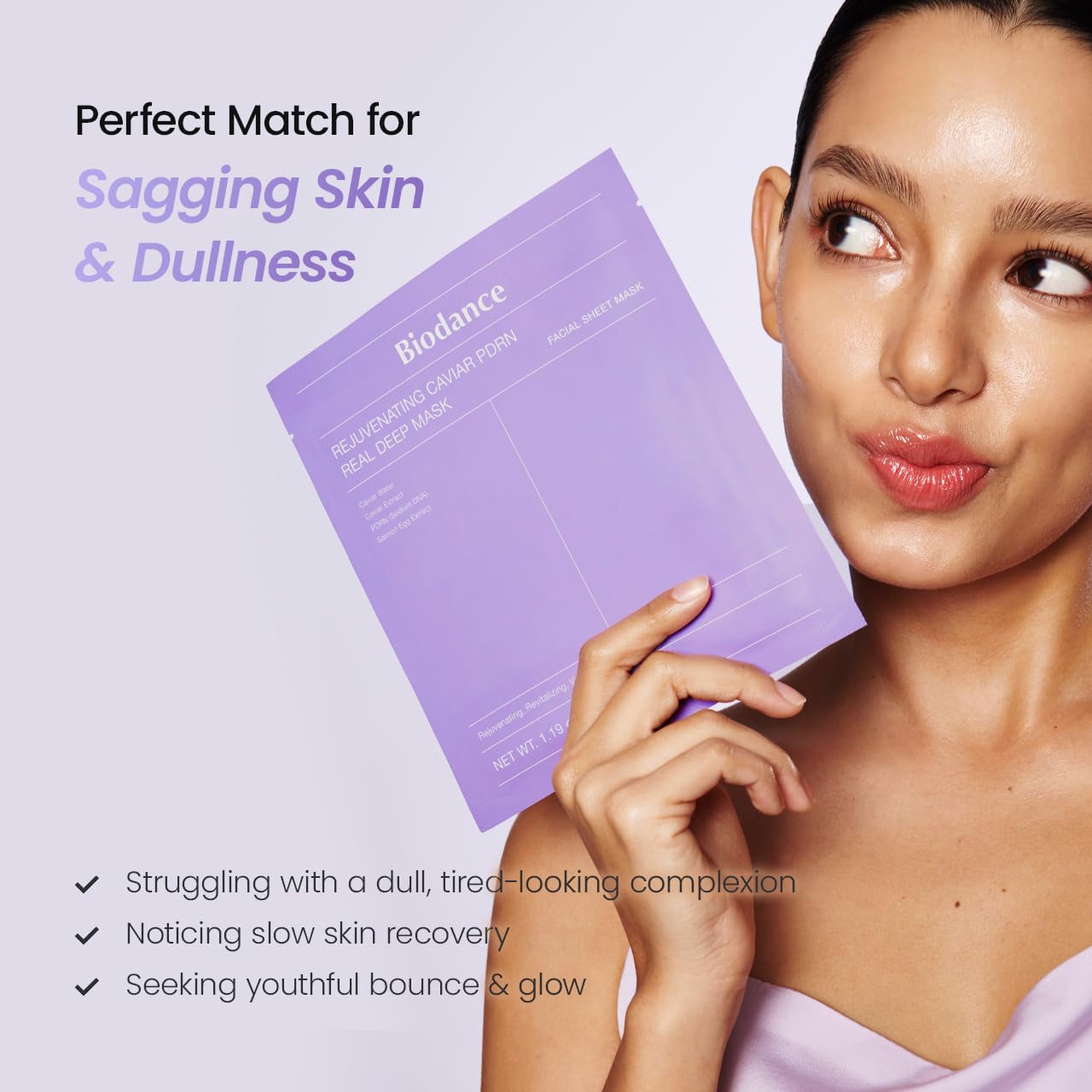 BIODANCE Rejuvenating Caviar PDRN Real Deep Mask, Overnight Hydrogel Face Mask, Skin Firming, Radiance, Enhancing Skin Recovery, Korean Skin Care | 1.19oz(34g) x 4ea 2