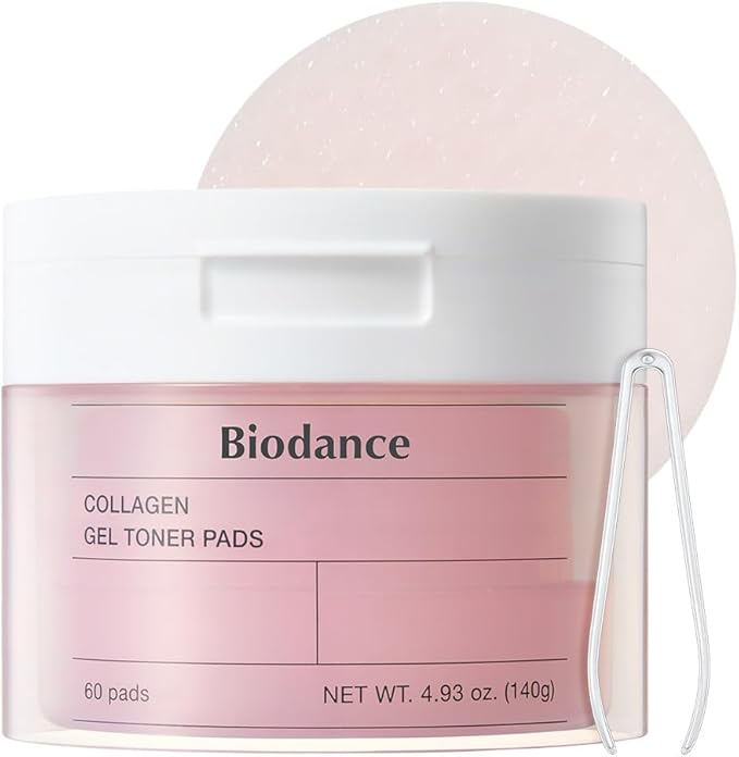 Biodance Collagen Gel Toner Pads, Pore Minimizer for Face, Improving Elasticity, Plumping Toner Pads for Sensitive Skin, Korean Skincare,ㅣ4.93 fl.oz.(140g)*60Pads