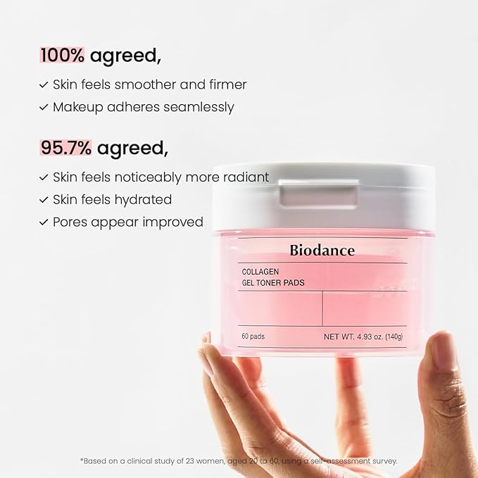 Biodance Collagen Gel Toner Pads, Pore Minimizer for Face, Improving Elasticity, Plumping Toner Pads for Sensitive Skin, Korean Skincare,ㅣ4.93 fl.oz.(140g)*60Pads 2