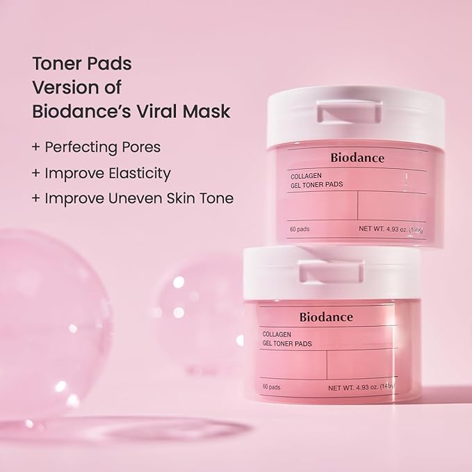 Biodance Collagen Gel Toner Pads, Pore Minimizer for Face, Improving Elasticity, Plumping Toner Pads for Sensitive Skin, Korean Skincare,ㅣ4.93 fl.oz.(140g)*60Pads 4