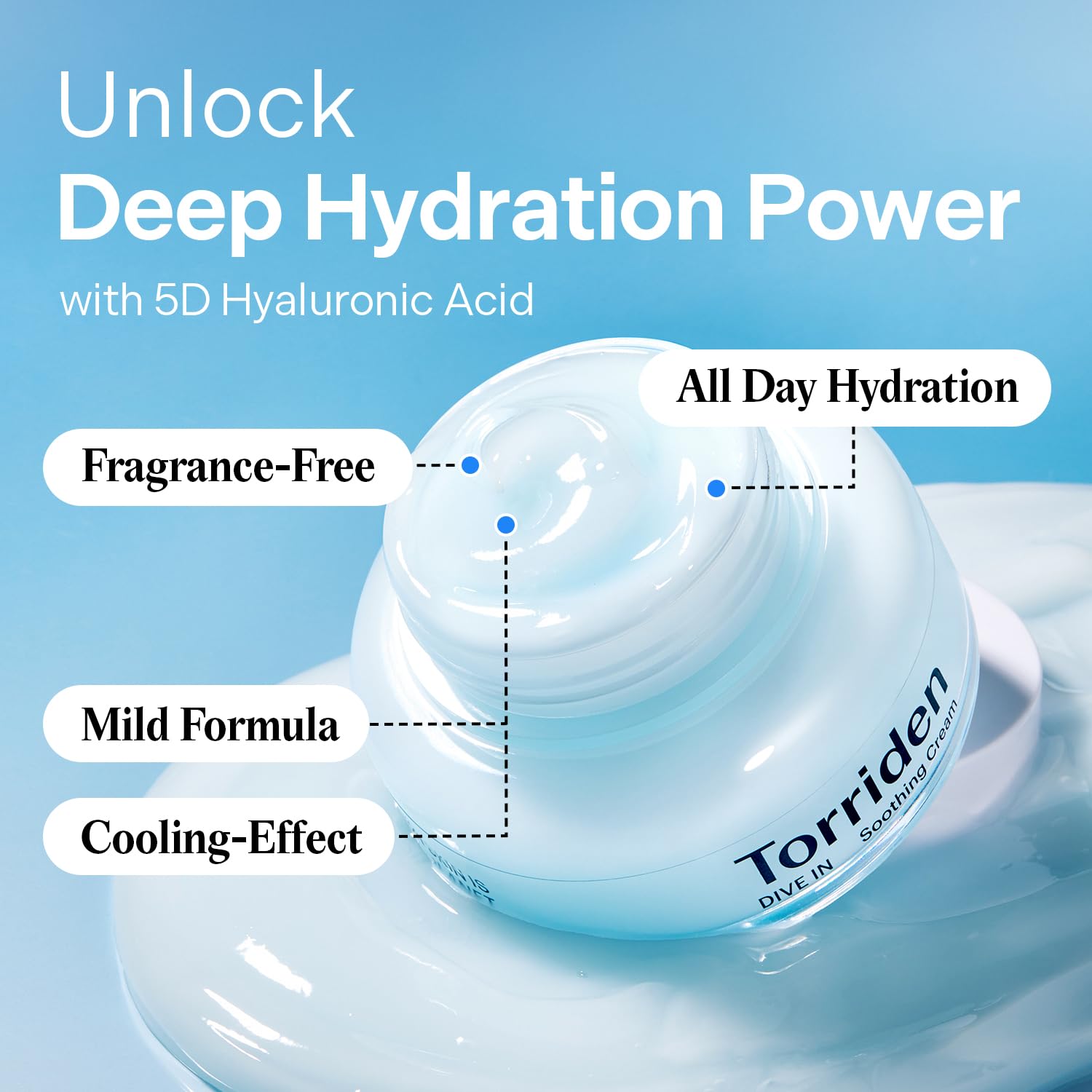 Torriden DIVE-IN Low Molecular Hyaluronic Acid Soothing Cream 100ml 4