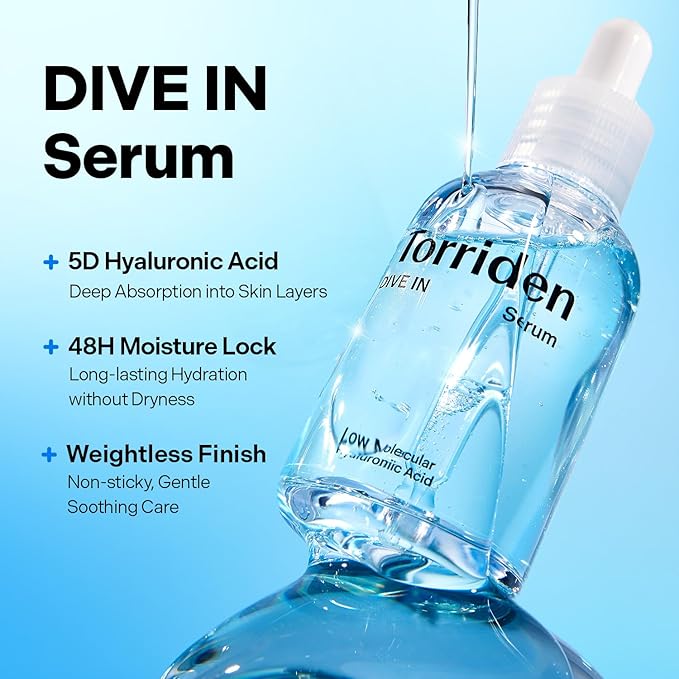 Torriden DIVE IN Hyaluronic Acid Serum 50ml(1.69 fl.oz.) * 2 (Pack of 2) | Deep Hydration to Get Glow Skin | Hyaluronic Acid, Panthenol, Allantoin | Korean Facial Serum 4