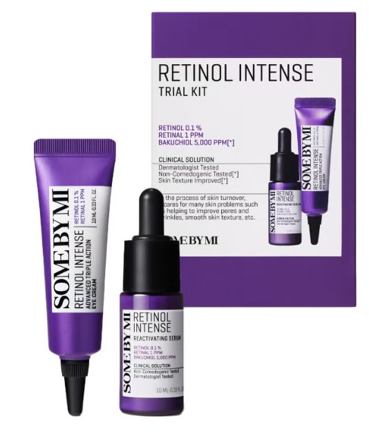 Some By Mi Retinol Intense Trial Kit 10ml, Mild Korean 0.1% Retinol Face Serum & Eye Cream