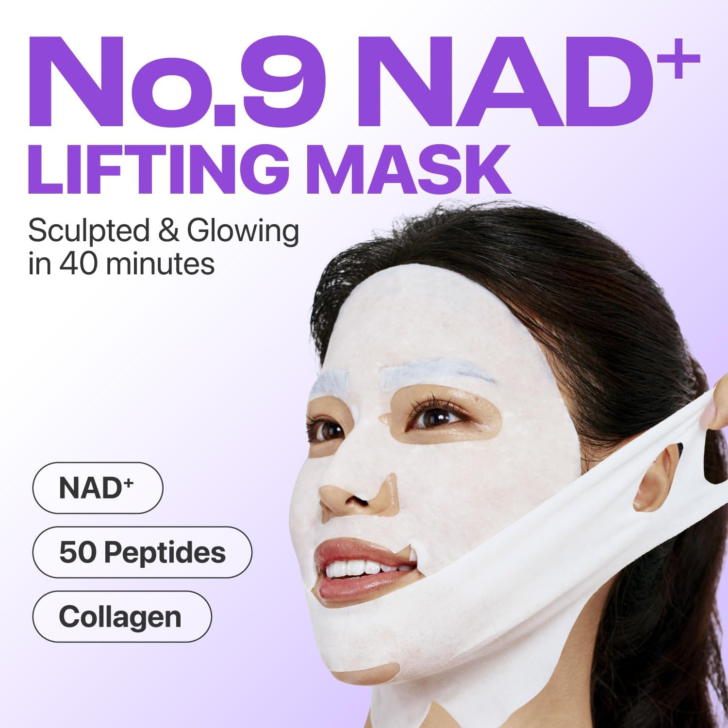 Numbuzin No.9 Sheet Mask | NAD+ BIO Lifting-sil Full Face Mask 2