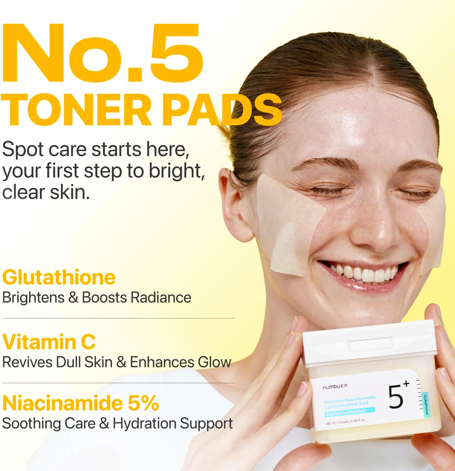 Numbuzin No.5 Toner Pads | Glutathione Vitamin Concentrated Toner Pads 3