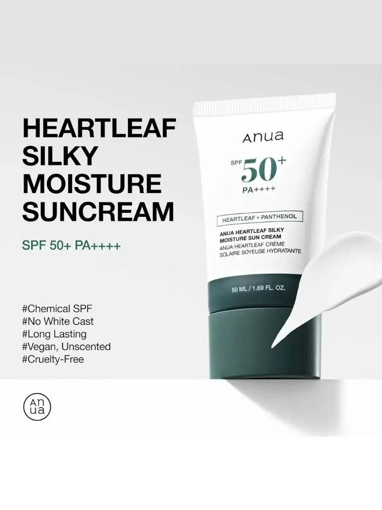 ANUA Heartleaf Silky Moisture Sun Cream SPF 50 PA++++ 2