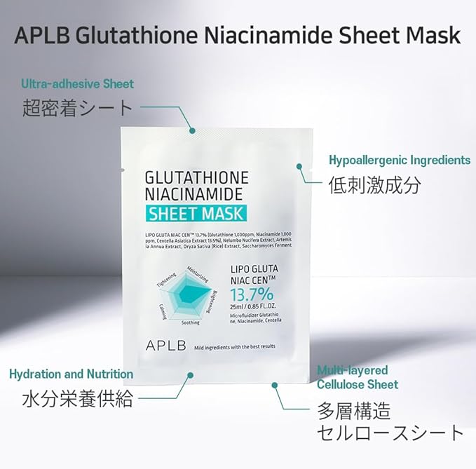 APLB Glutathione Niacinamide Sheet Mask 10pcs  2